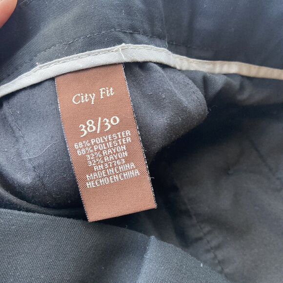 Perry Ellis City Fit Dress Pants Sz 38/30 Poly Rayon Straight Black Career Work - Picture 5 of 11
